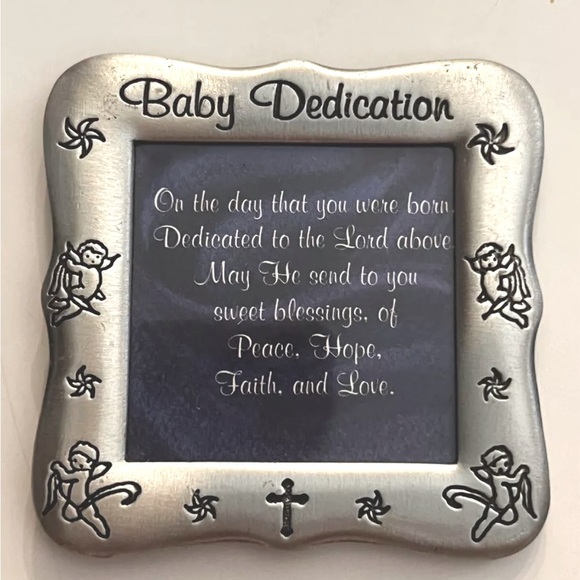 Baby Dedication Pewter Picture Frame With Verse Vintage 90’s - Picture 1 of 3